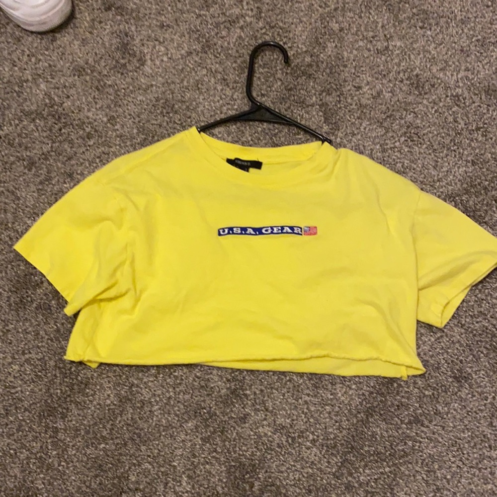 Yellow forever 21 crop top